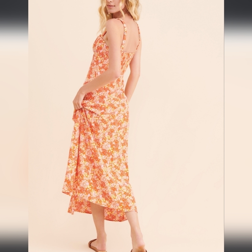 Astr The Label Elsie Orange Floral Dress - Picture 4 of 12